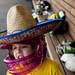 Natalie Harper wears a helmet and a sombrero during the game against Northwestern on Sunday, May 5. Daniel Brenner I AnnArbor.com